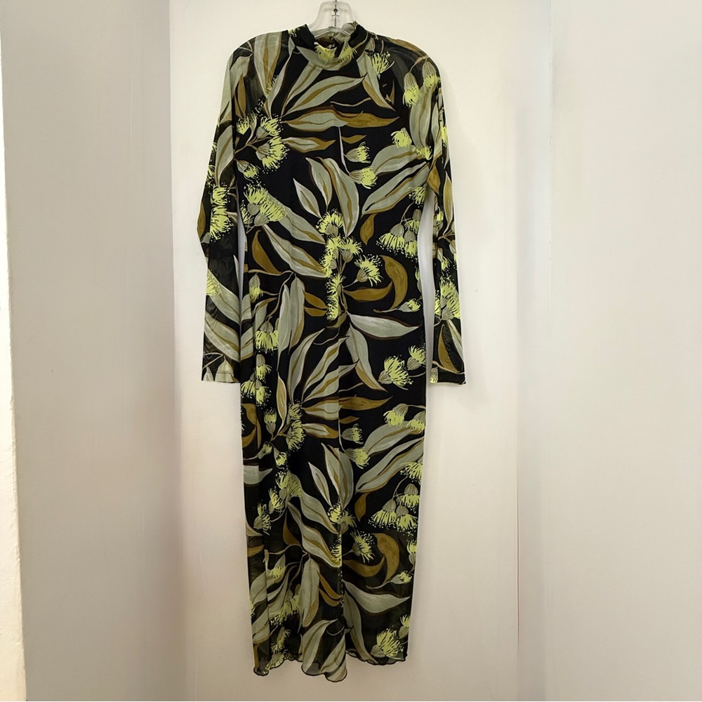 NWT By Anthropologie Chic Botanical Mock-Neck Midi 🌿